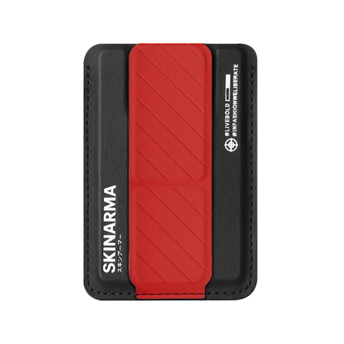 SkinArma Kado Wallet Mag-Charge Card Holder With Grip Stand - Black / Red