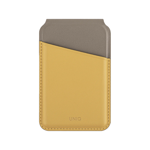 Uniq Lyden DS RFID-Blocking Magnetic Snap-On Stand With Card Holder - Canary Yellow / Flint