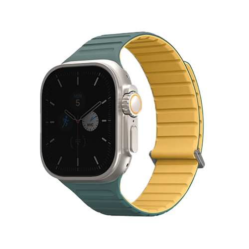 Uniq Revix Evo Reversible Strap For Apple Watch 46/49/45/44/42mm - Viridian Green / Burnt Yellow